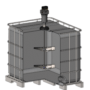 EvenMix® 1 HP Battery-Powered Digital IBC Tote Mixer - 2 Sets of Blades